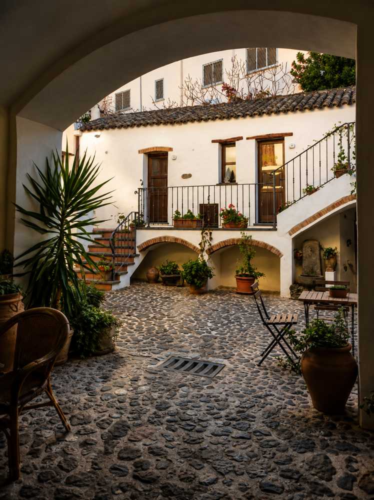 Vicolo imbiancato a calce nel centro storico di Galtellì